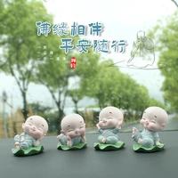 creative new childhood monk shaking his head four little monks combination car ornaments car decoration ornaments small gifts
