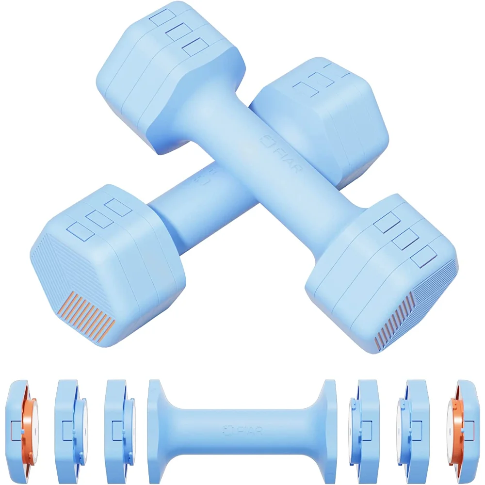 

FIAR Adjustable Weight Dumbbells Set- A Pair 4lb 6lb 8lb 10lb (2-5lb Each) Free Weights Set for Home Gym Equipment US(Origin)