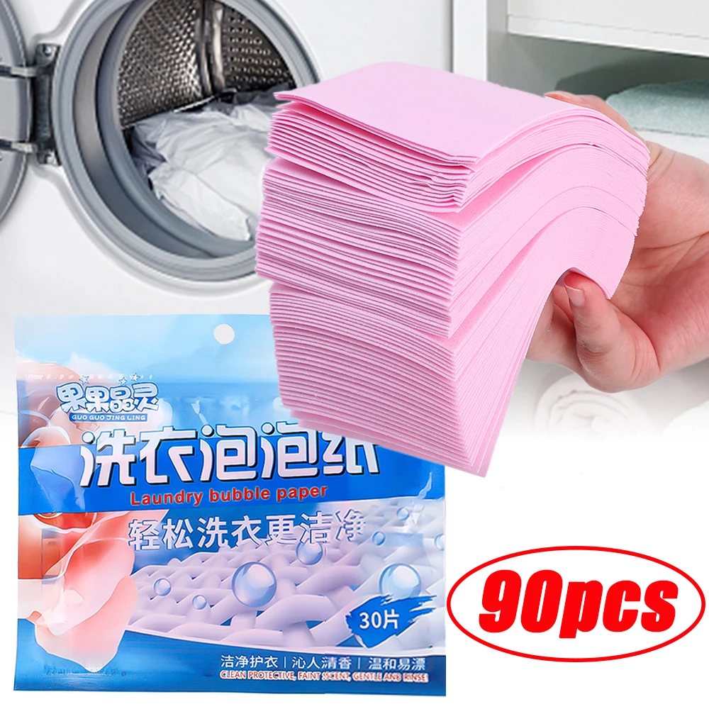 

30/90Pcs Dissolvable Laundry Tablets Children's Clothing Laundry Soap Concentrated Washing Powder Detergent for Washing Machines