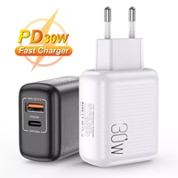 2 ports 30w usb type c quick charge 3 0 qc pd phone charger qc3 0 18w pd3 0 fast charger for iphone 13 12 pro max xiaomi mi 11