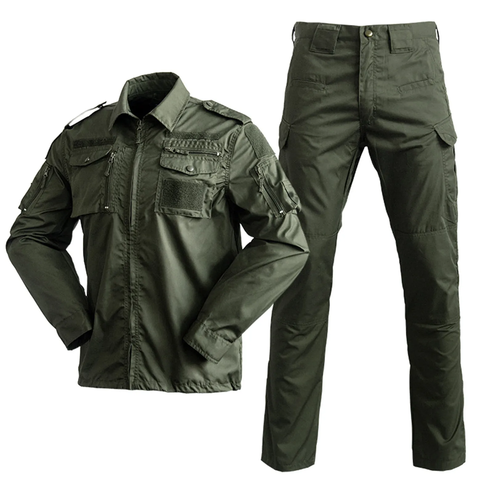 

Men's Safari Style Outdoor Camouflage Military Tactical Combat Set Field Fashion Casual Long Sleeved Training Overall Sets