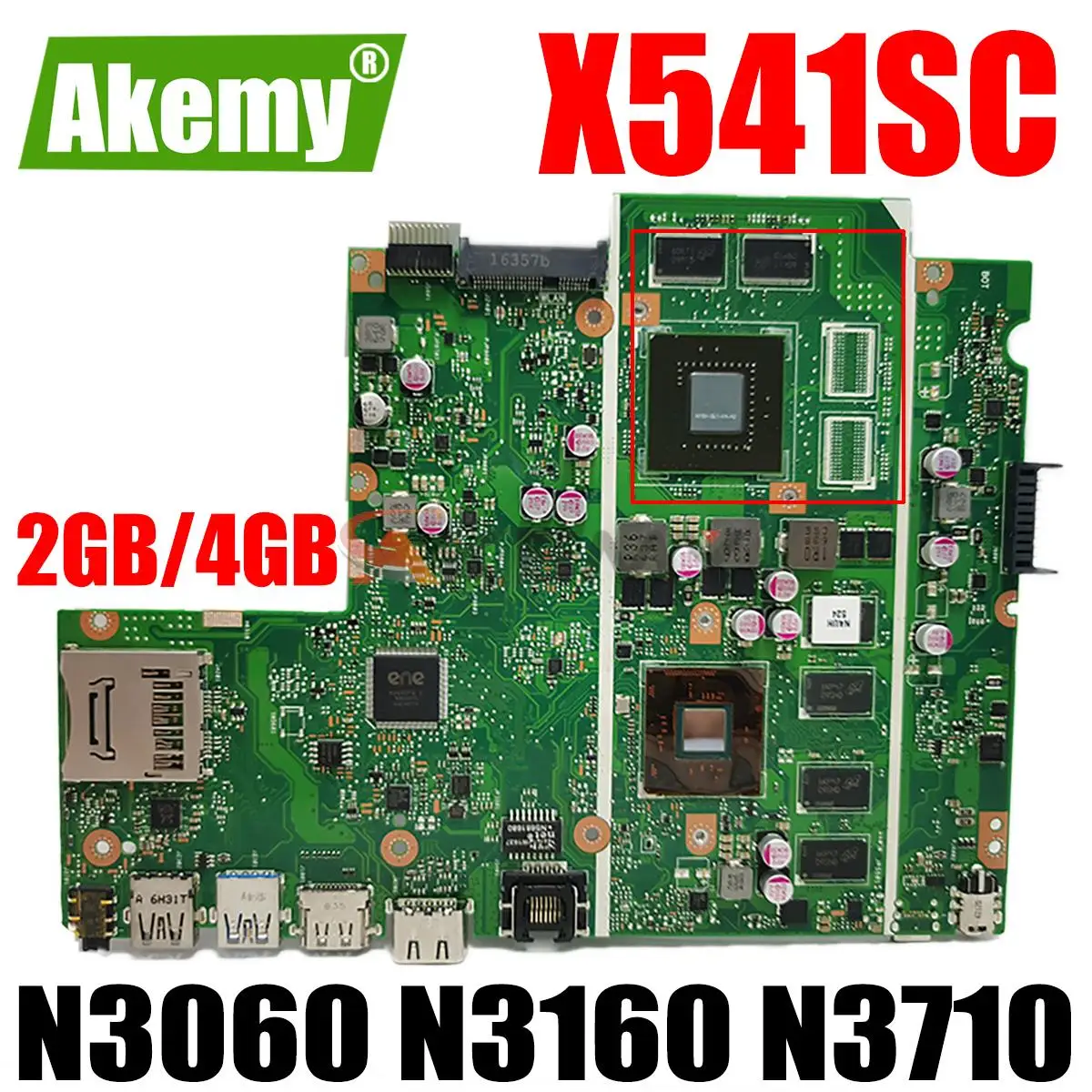 

X541SC Laptop motherboard for ASUS X541S D541SC Notebook Mainboard GT810M N3050 N3060 N3150 N3160 N3700 N3710 CPU 2GB 4GB RAM