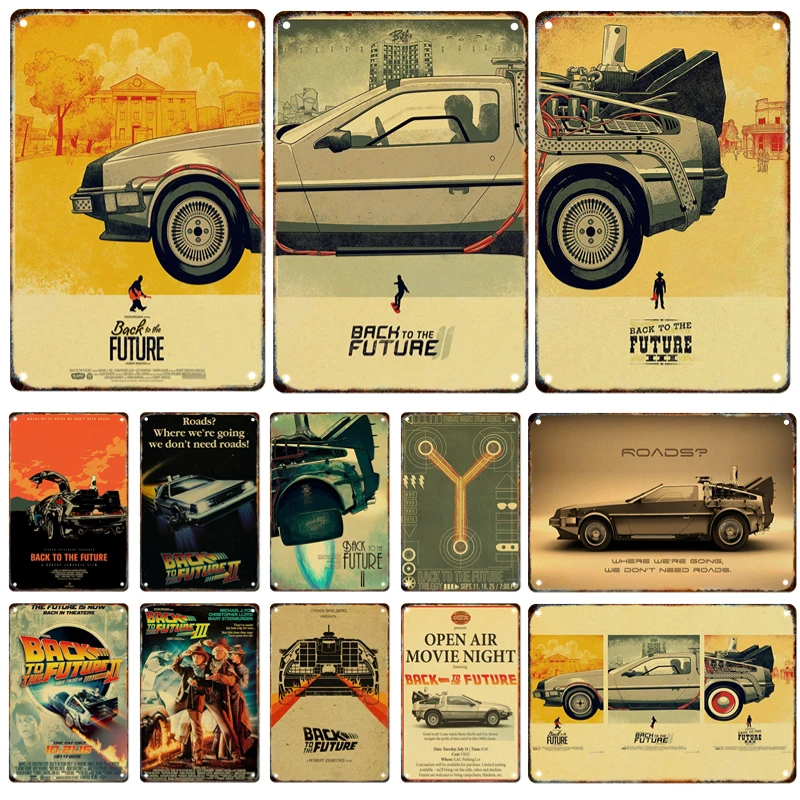 Классический фильм Назад в будущее Оловянная живопись металлическая вывеска