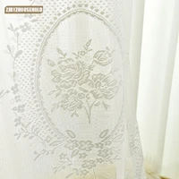 european white lace mirror peony flower fabric curtains for living room dining room bedroom curtains white tulle curtains