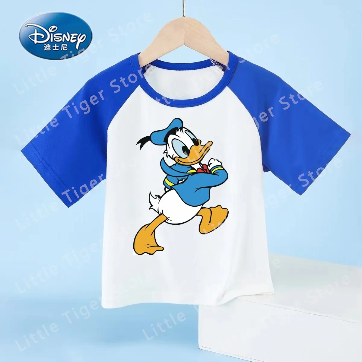

Color Raglan Disney Donald Duck Letter Children T-Shirt Girl Boy Cartoons Clothes Kid Tee Shirts Little Baby Casual Fashion Top