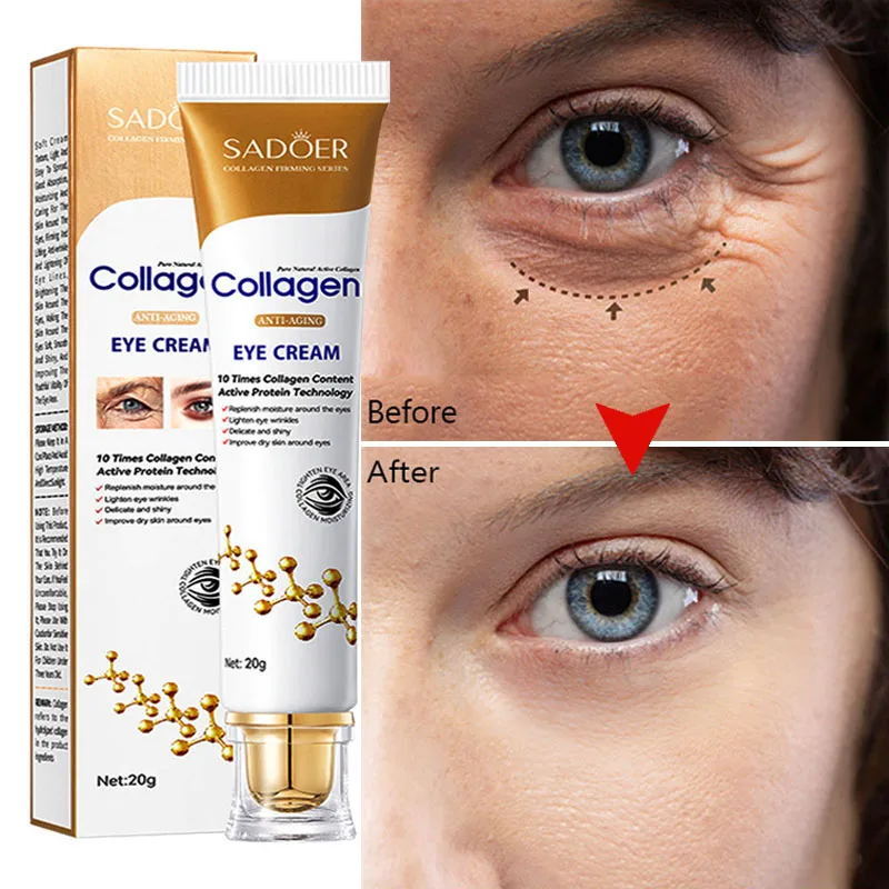 

Anti Wrinkle Collagen Eye Cream Remove Eye Bags Gel Fade Fine Lines Anti Dark Circles Puffiness Aging Firmness Skin Care Korean