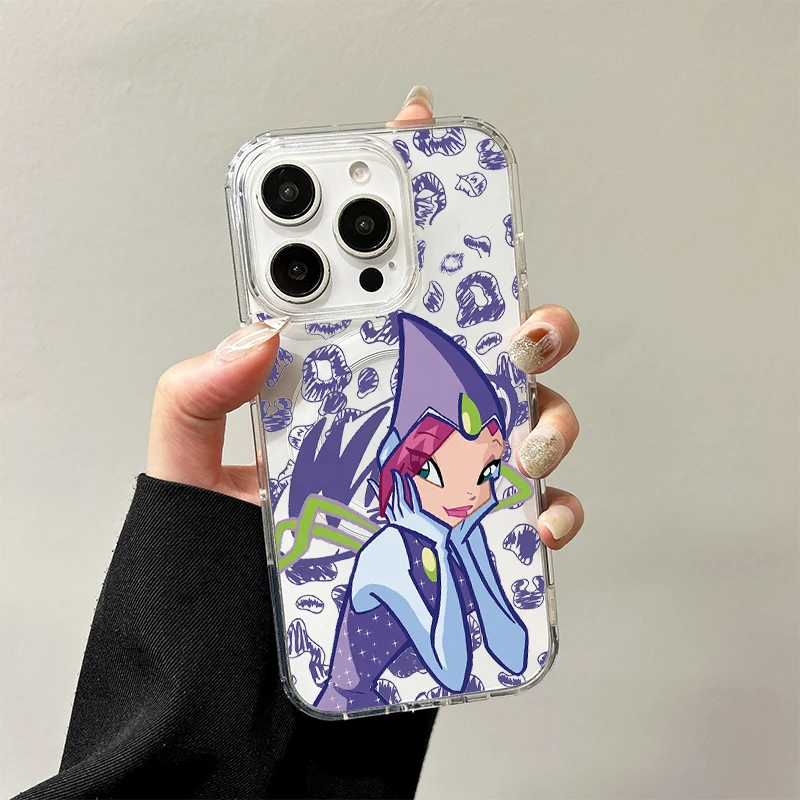 Чехол W-Winxs C-Clubs Princess Mononoke Bloom Tecna для iPhone 17 Air 16 15 14 13 12 11 Pro Max, акриловый, с поддержкой беспроводной зарядки (art.: 3920da669c724) - 3920da669c724