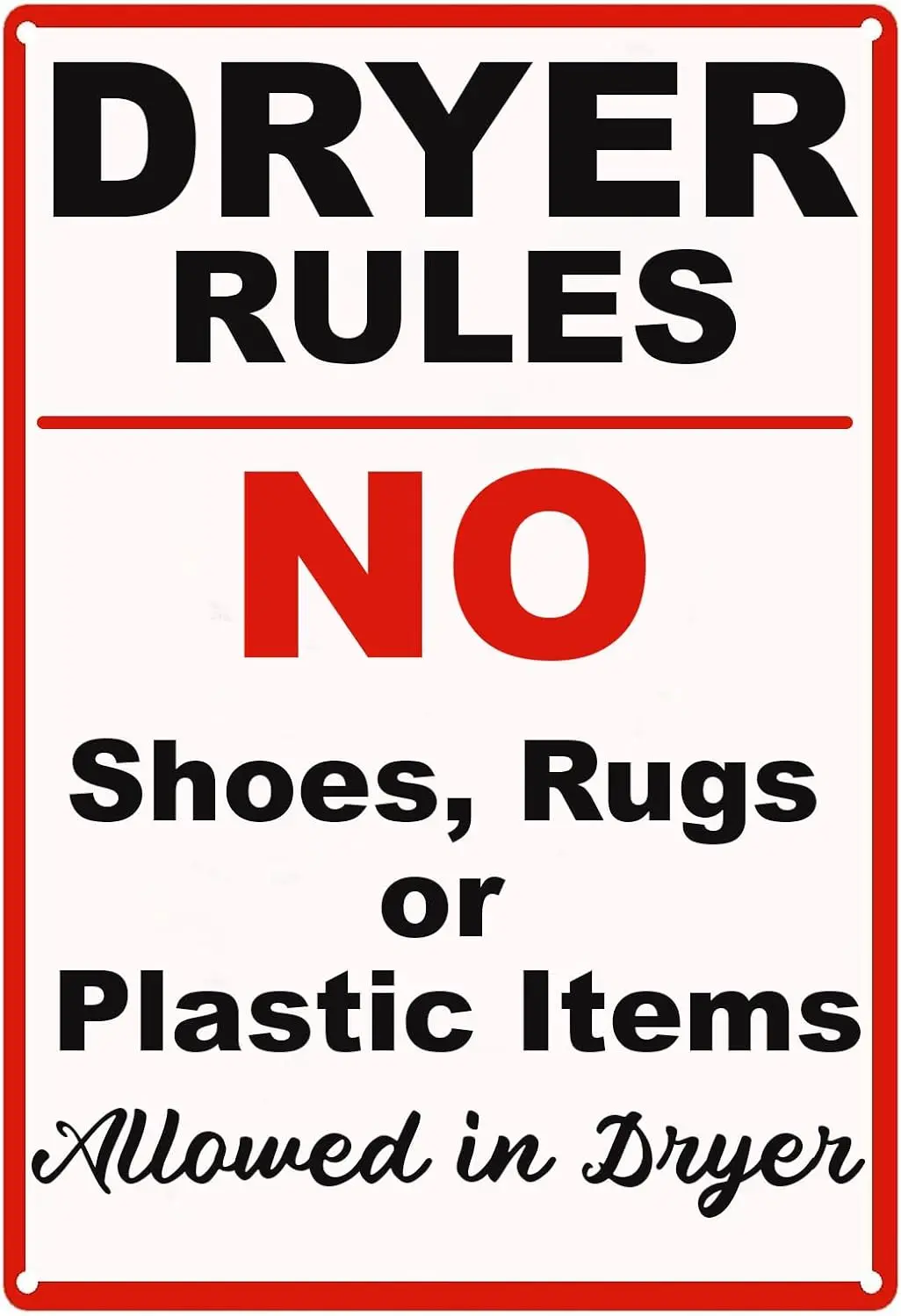 Правила комнаты Lundry Retro Metl Sgns No Shoes коврики или Plstc tems llowed n Dryer ntge Old ron Plque для дома Brs