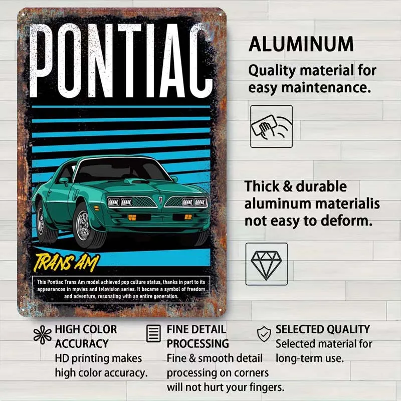 Металлический знак для мускулов Pontiac Retro Trans Am Постер автомобиля украшение