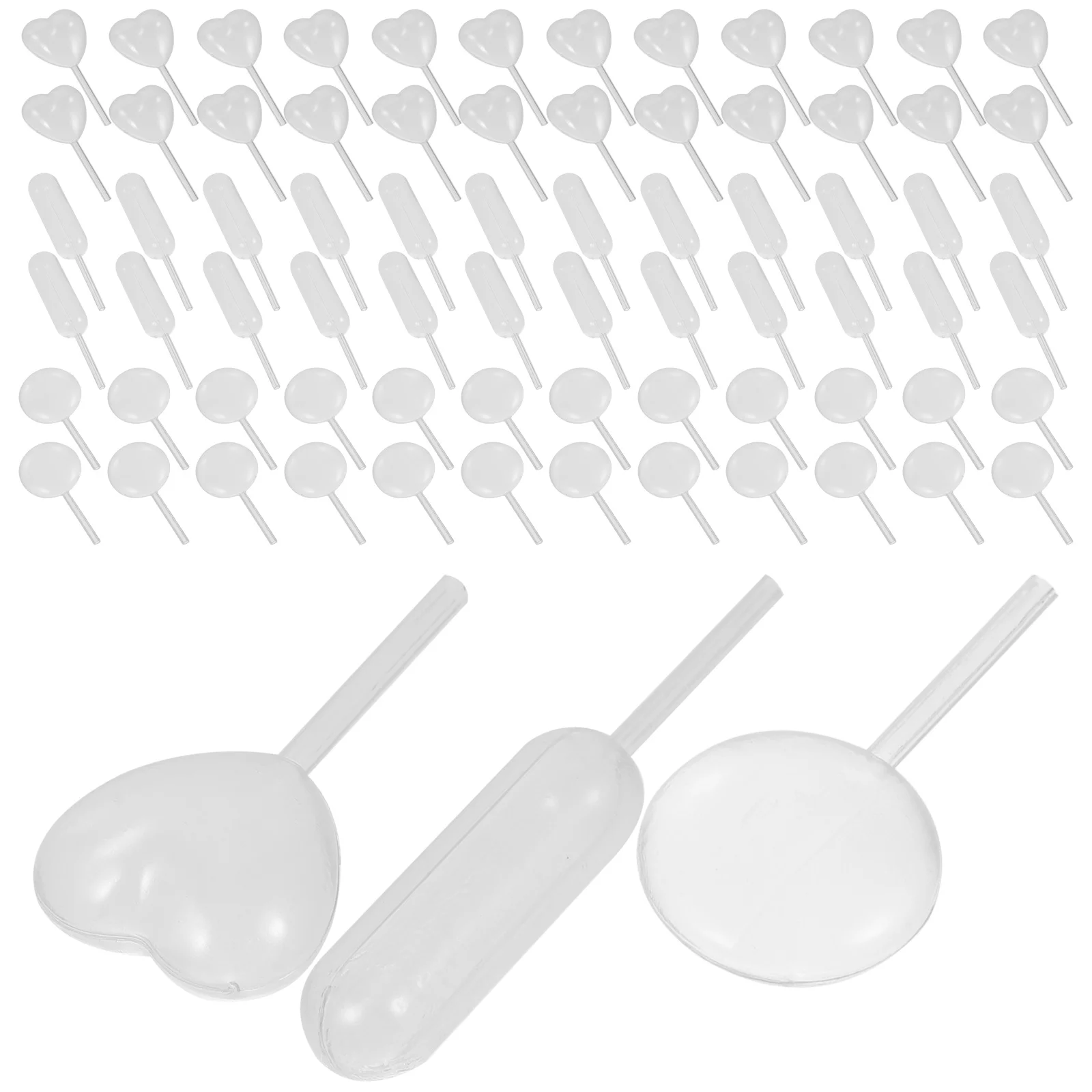 150 Pcs Pipettes Squeeze Dropper Transfer Disposable Cake Plastic Graduated Cupcakes Heart