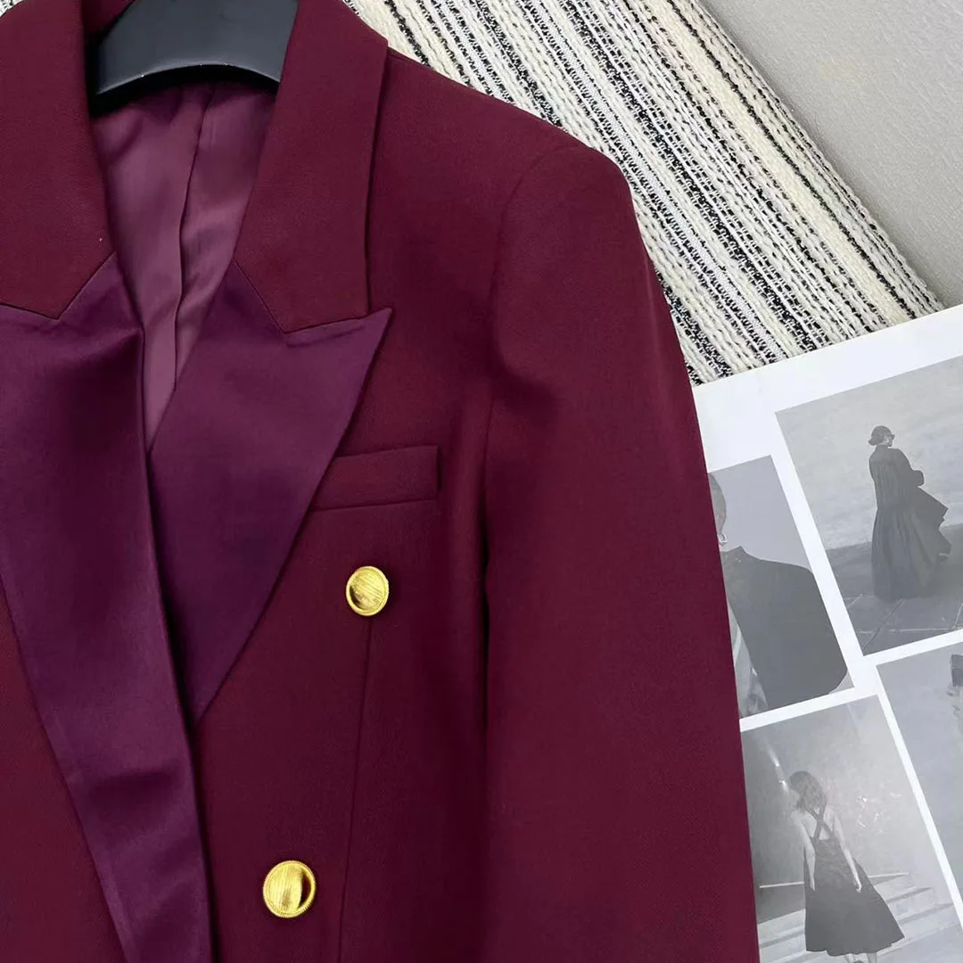 Женский блейзер с длинным рукавом элегантный подиумный пиджак золотыми