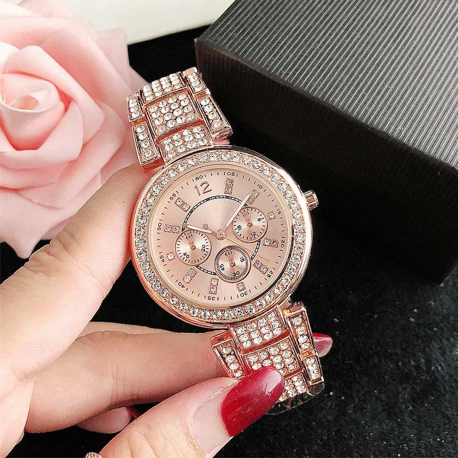 Brand Wrist Watches Women Girl Ladies Crystal Style Quartz Casual Steel Metal Band Clock fo15