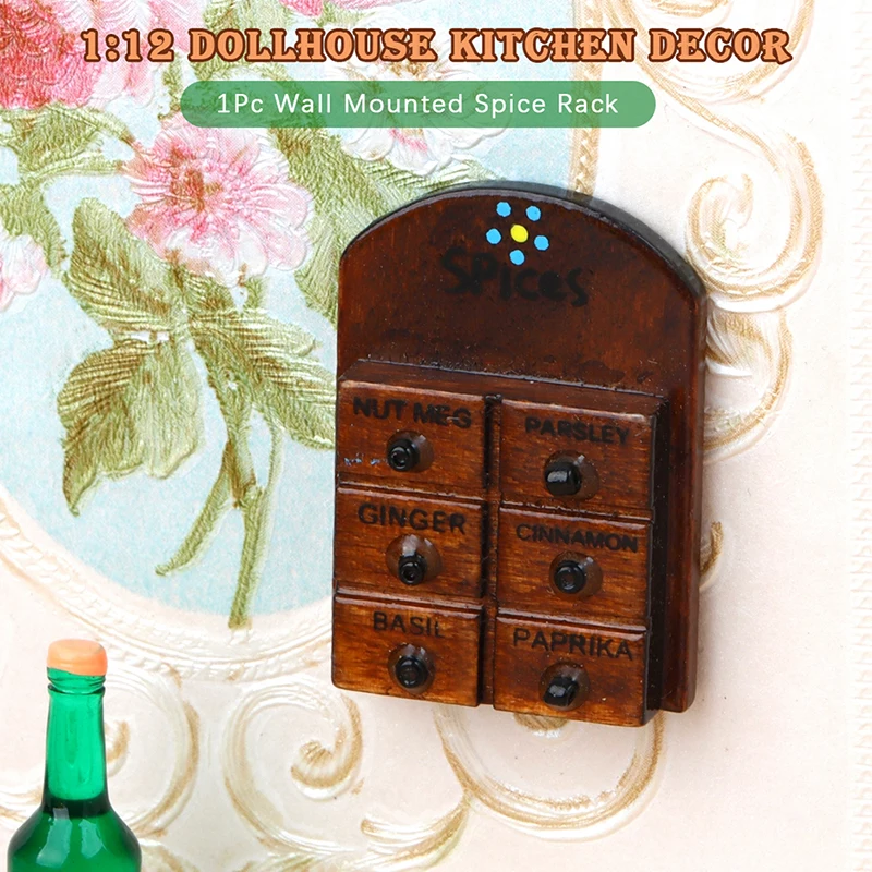 

1:12 миниатюрный стеллаж для кукольного домика, полка, держатель, настенное украшение, мебель, кухонная модель, Декор, игрушка, кукольный доми...