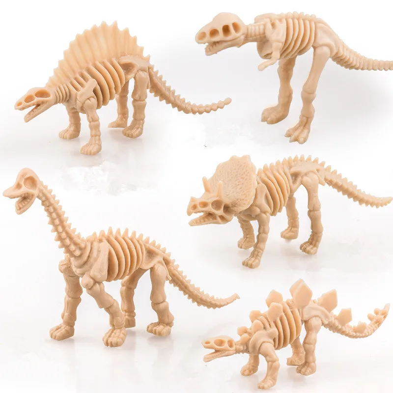 

6Pcs Simulation Dinosaurs Skeleton Miniatures Mini Dinosaur Model Tyrannosaurus Rex Figures Kids Educational Toy Dollhouse Decor