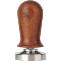 515358mm calibrated espresso tamper calibrated coffee tamper with spring loaded wooden handle stainless steel flat base