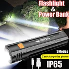 Портативный светодиодный фонарик с USB-зарядкой, карманный водонепроницаемый фонарь онарик с функцией внешнего аккумулятора для походов