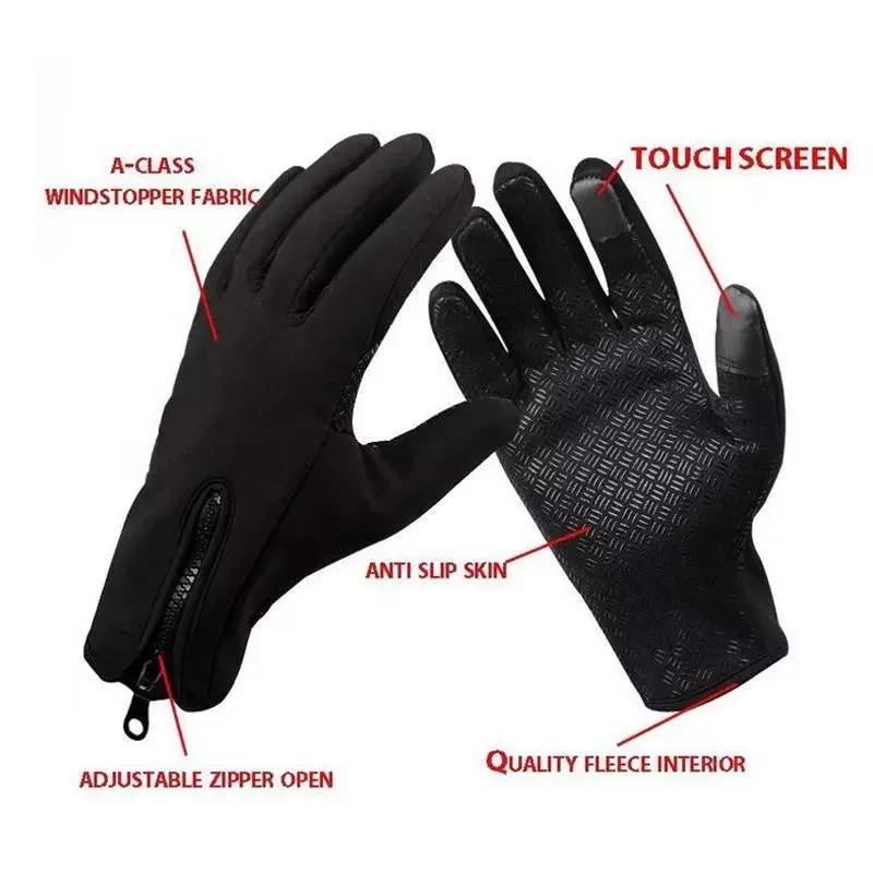 

Outdoor Winter Gloves Waterproof Moto Thermal Fleece Lined Resistant Touch Screen Non-slip Motorbike Riding