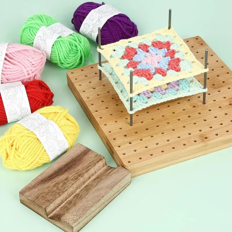 

Square Blocking Board Crocheting Blocking Mats For Knitting No Burr Crochet Gift For Granny Lovers-Bamboo Blocking Board
