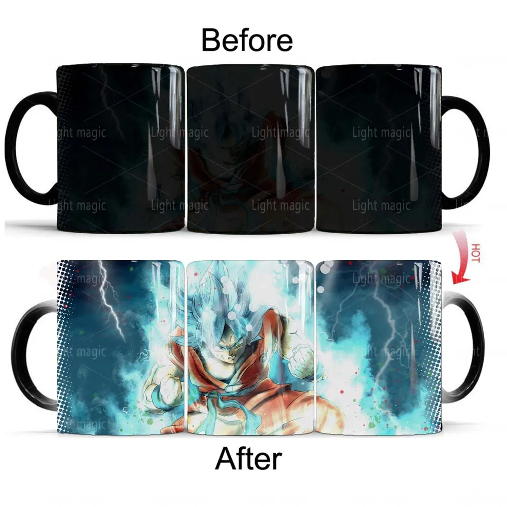 

2022 Blue Hair Wukong Coffee Mug 11oz Magic Ceramic Color Changing Mugs Cup Boy Friends Birthday Gift Mug