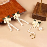 2022 fashion new stereo flowers ms pearl earring eardrop personality temperament elegant luxury high end jewelry party