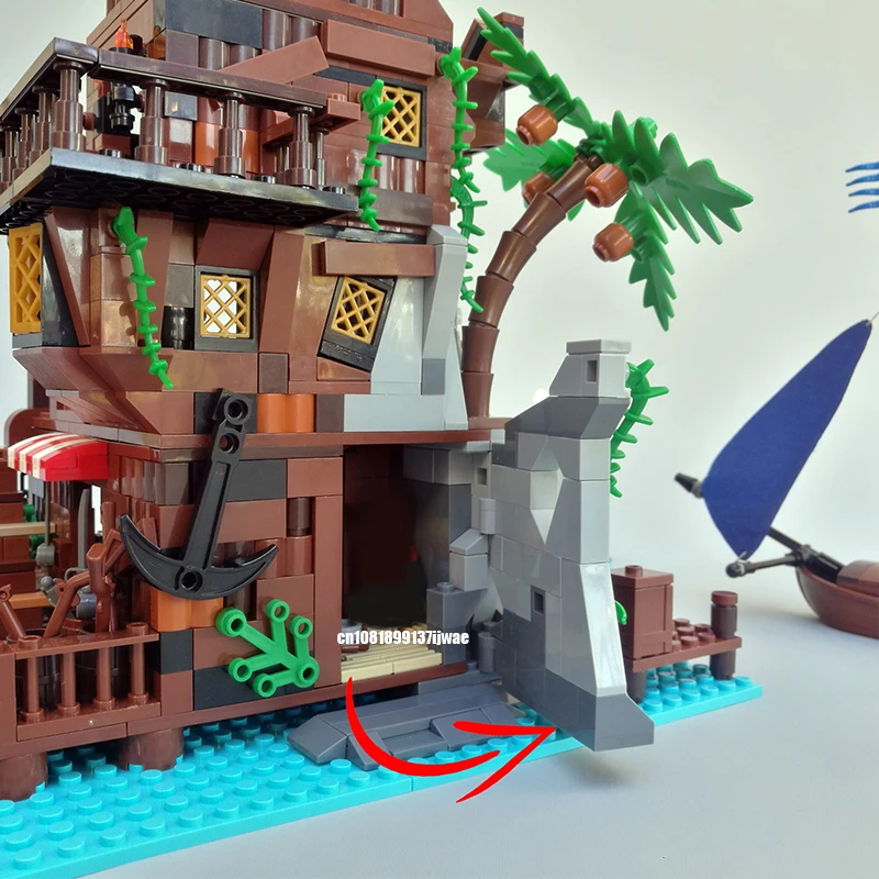 Новинка 1038 шт. средневековая Пиратская серия MOC Sin Island Keg Cutlass inn модель DIY