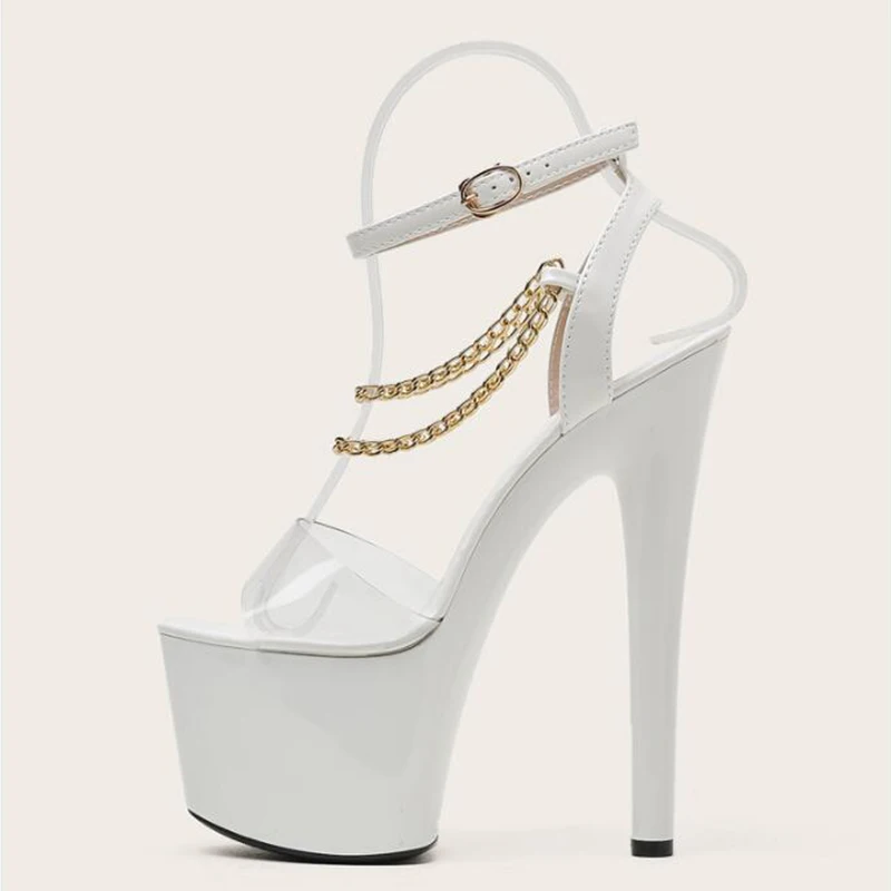 

New Ladies Sexy 17cm High Heels Sandals Platform Summer Sandals Women Dress Shoes Woman