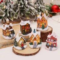christmas light house christmas ornaments led resin small village house xmas decoration gifts happy new year party decor