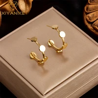xiyanike 316l stainless steel womens earring new fashion gold silver color earrings woman stylish lady jewelry drop shipping
