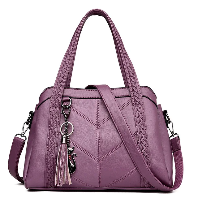 Women Handbag Leather Tote Bags Tassel Luxury Women Shoulder Bags Ladies Leather Handbags Women Fashion Bags Bolsa Feminina 3