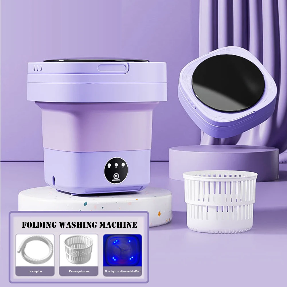 

Портативная Складная Стиральная машина с вращающейся сушилкой, автоматическая мини-стиральная машина для нижнего белья С центрифугой 110 В/220 В