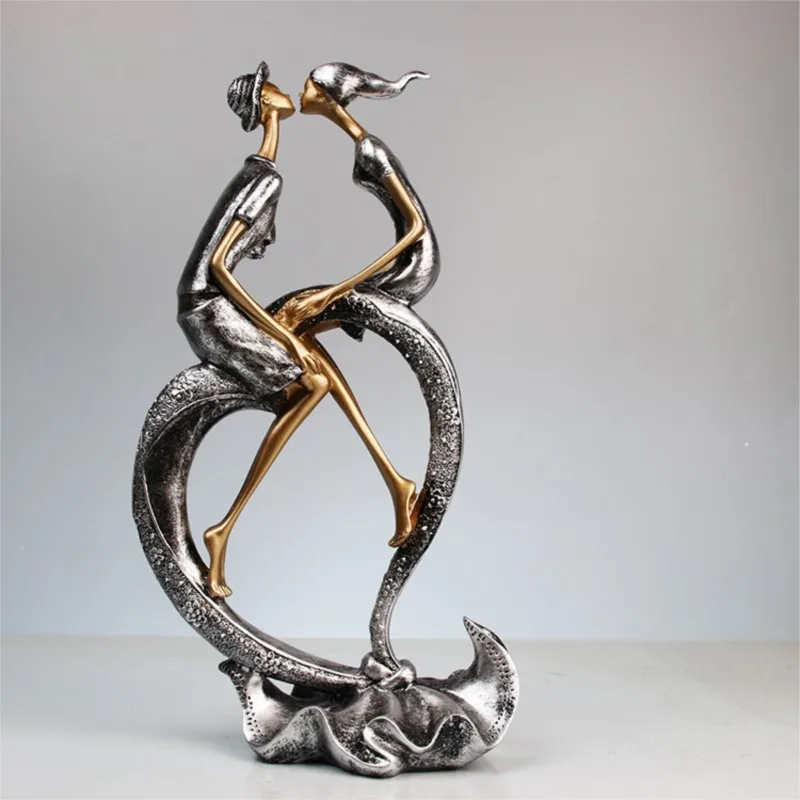 

Modern European Style Resin Abstract Lover Statue For Decoration Simple Sculpture Figurine Hotel Office Home Decor New