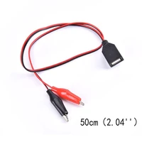50cm test clips clamp to usb male female connector cable crocodile electrical clip power supply extension wire adapter