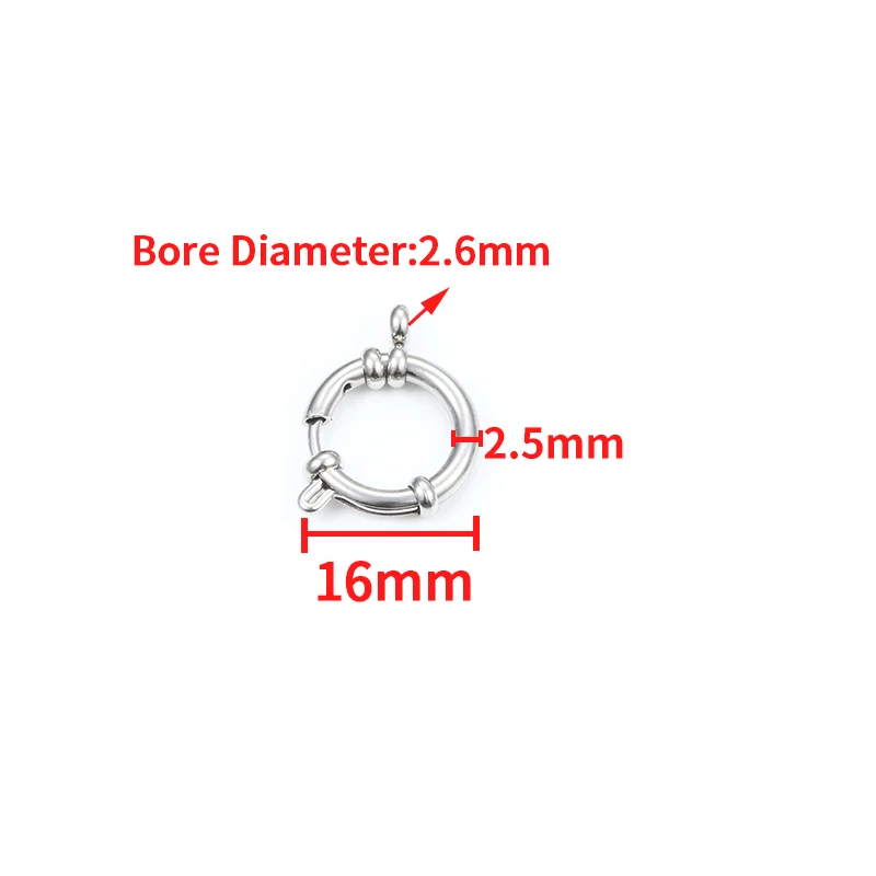 Stainless Steel Chic Round Spring Lobster Clasp Hooks DIY Jewely Making Necklace Bracelet Accessorie Connerctors  Multiple Size