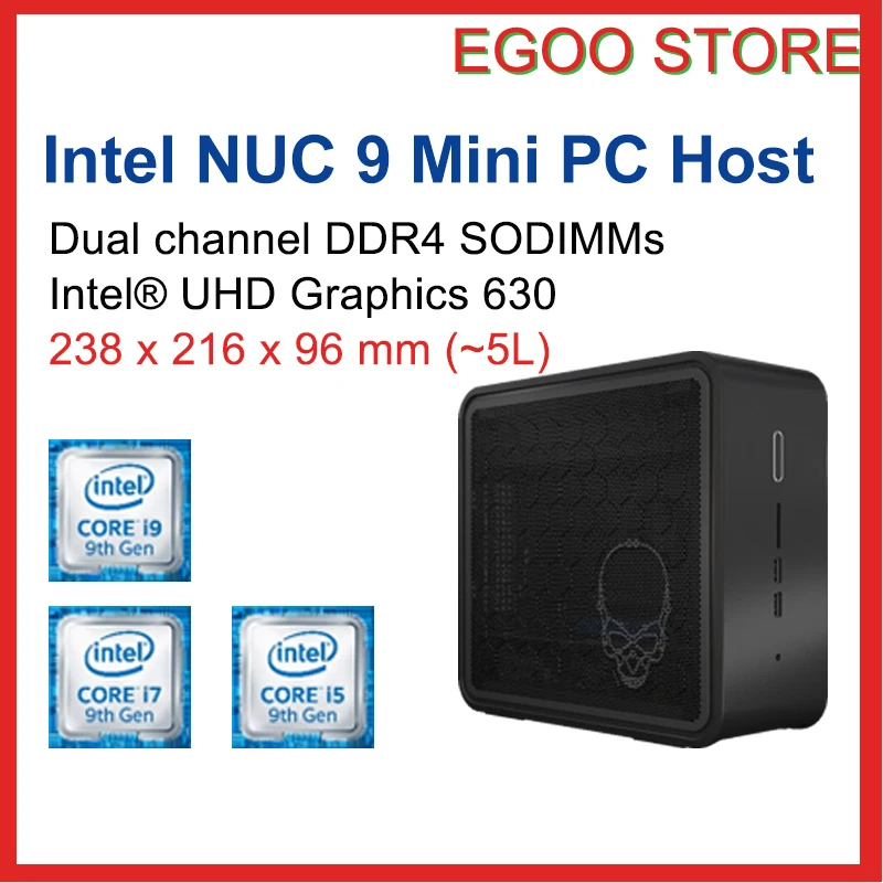 Оригинальный мини-ПК с глобальной прошивкой Intel NUC 9 NUC9i9QNX /NUC9i7QNX / NUC9i5QNX 9-го