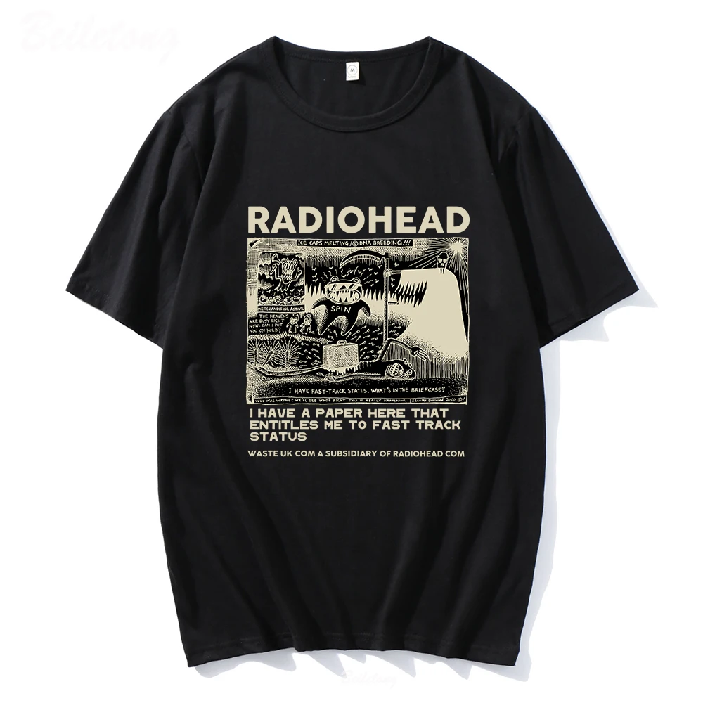 

Radiohead T Shirt Men Summer Vintage Classic Tees North America Tour Rock Boy Oversized T Shirt Hip Hop Unisex 100%Cotton Tops