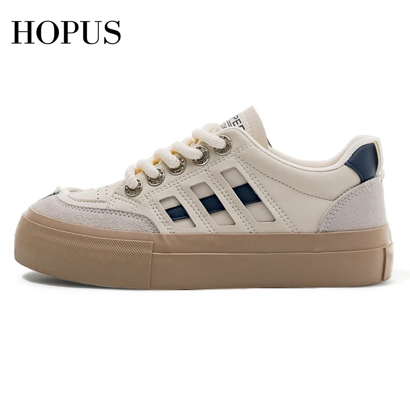 

HOPUS Woman Shoes 2023 Novelty New Low-cut Breathable Fashion Sneakers For Women Autumn Casual White Shoes Female Non-slip Flats