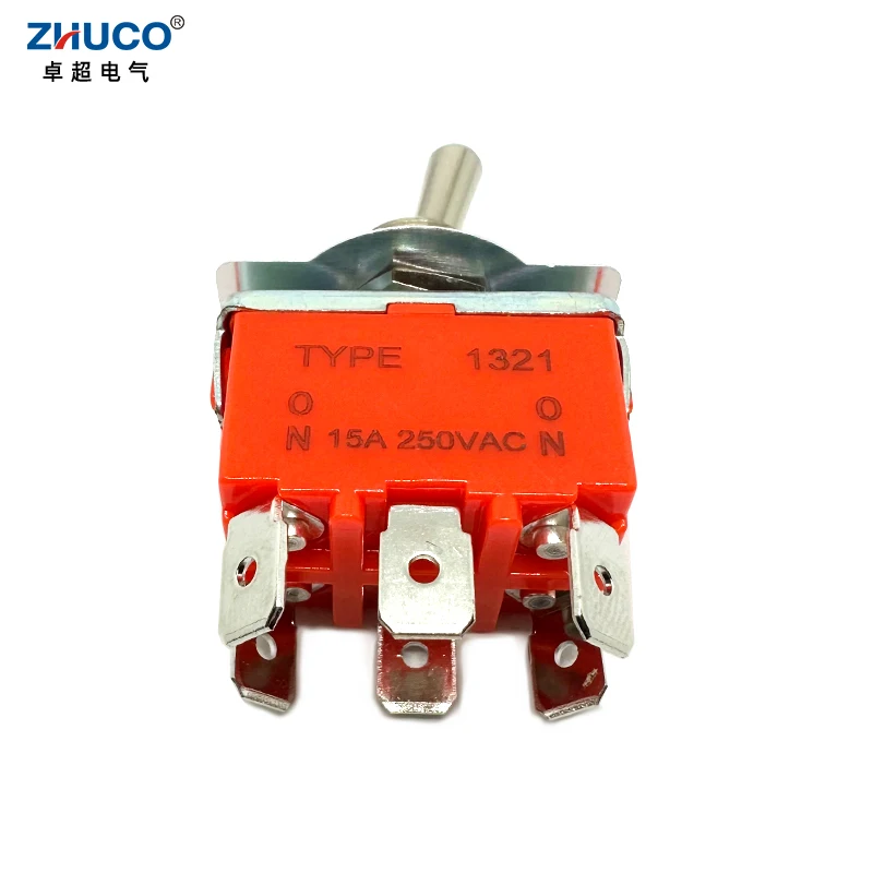 1 шт. 1321C 15A 250 В переменного тока 12 мм монтажное отверстие ВКЛ DPDT 6 клеммных
