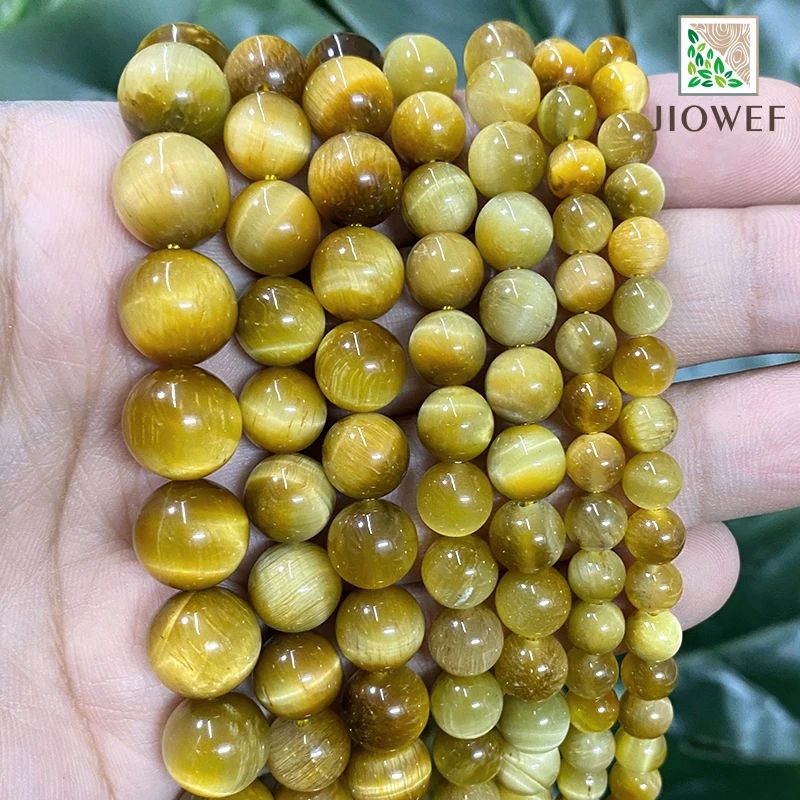 

Бусины под золото с тигровым глазом, ювелирные украшения из натуральных камней диаметром 6/8/10/12 мм, нить 15 дюймов