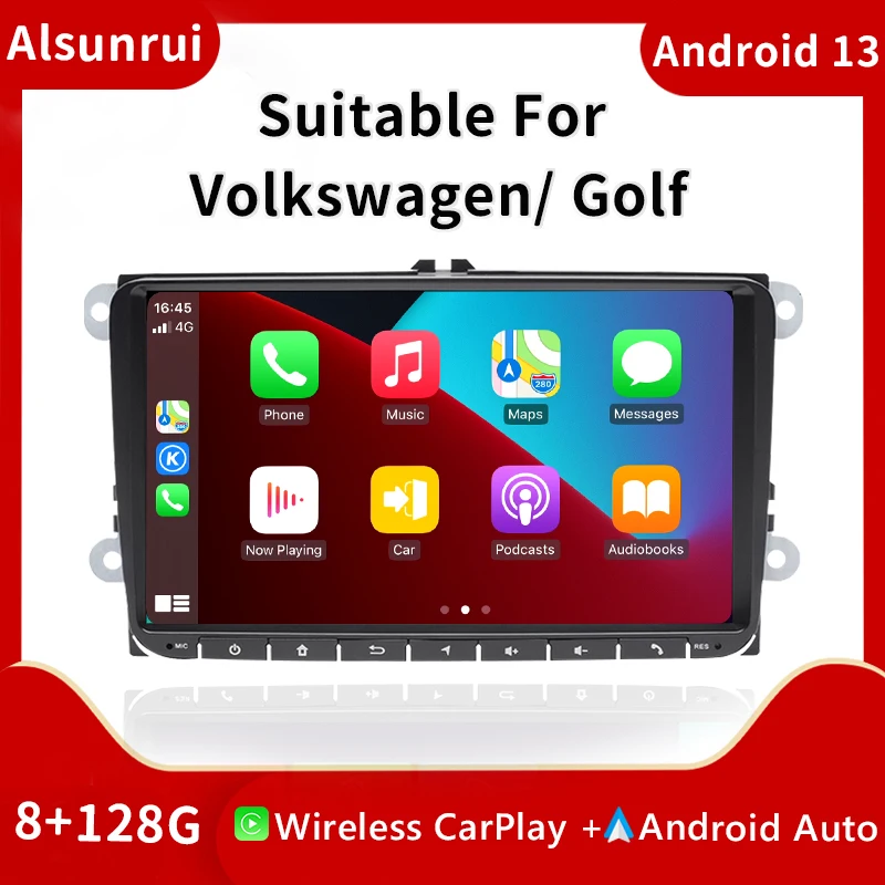 Авторадио Android 13 2din Gps-навигация Carplay Для Vw Polo Passat Cc T5 Amarok Tiguan Jetta Golf 5 6