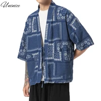 2022 new 5xl large size kimono chinese style robe cotton and linen cardigan men and women thin shirt japanese jacket asian cloth