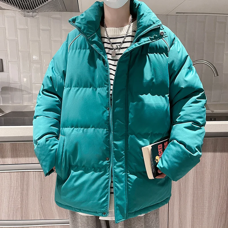 Winter Jacket Men Warm Fashion 4 Colors Casual Thick Down Jacket Men Streetwear Loose Short Coat Mens Parker Large Size M-5XL