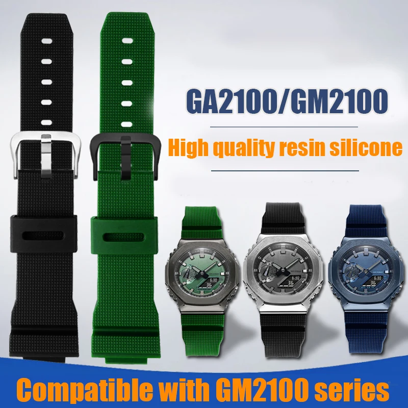 

Strap for Casio G-SHOCK GM-2100 GA-2100 GWM-5610 DW-5600 6900 Series Men Modified Silicone Rubber Resin Watch Band Bracelet 16mm