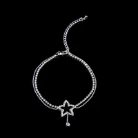personality anklets for women five pointed star love heart rhinestone anklet summer beach simple foot anklets on leg jewelry