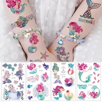 little mermaid tattoo stickers happy birthday party decoration for kids mermaid temporary tattoo sticker babyshower party supply