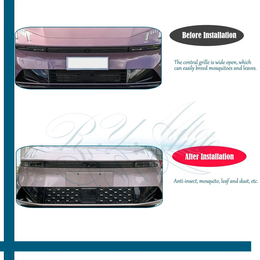 Фото Сетка на решетку автомобиля для Lynk & Co 10 EM-P P372 2025 2026 2027, антипыльная передняя решетка, украшение, пылезащитный бак, воздушная крышка, автомобильные аксессуары №4