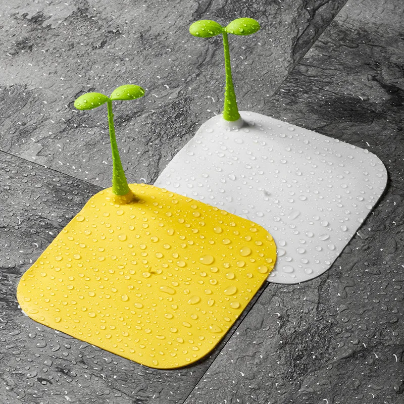 

Drain Cover Small Bean Sprouts Cute Sprouts Shape Sewer Floor Drain Anti-odor Mat Silicone Anti-insect