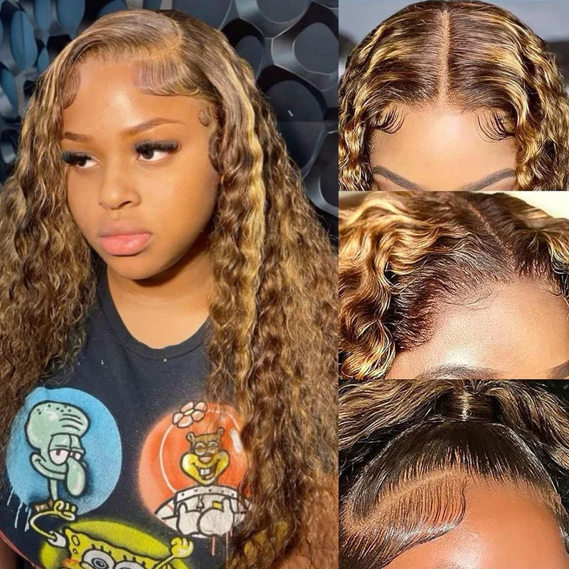 24-дюймовый Бразильский Человеческий Волос Remy Волнистая Волна 13x6 Прозрачный