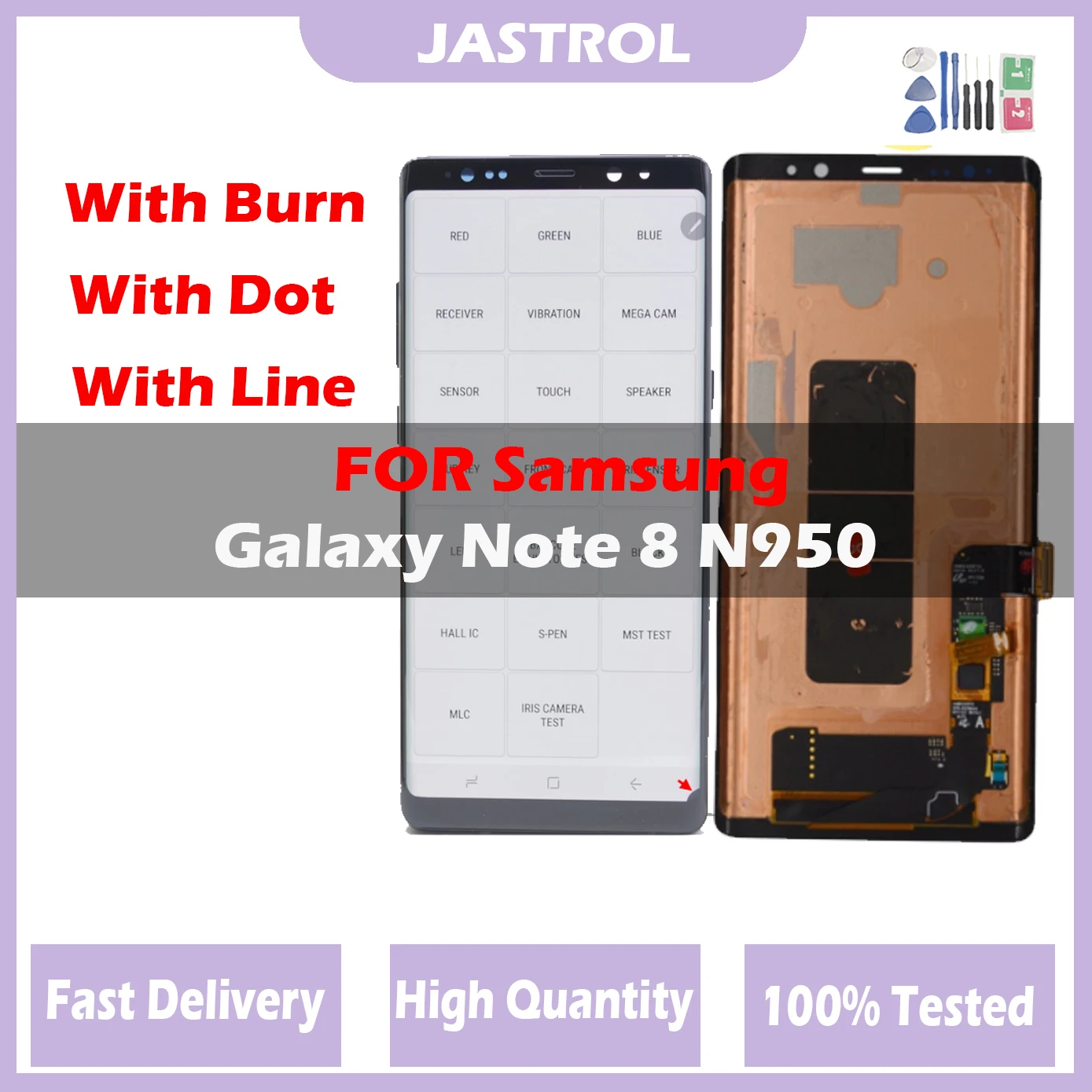 Оригинальный ЖК-дисплей AMOLED для Samsung Galaxy Note 8, ЖК-дисплей Note 8 N950 N950F N950W, сенсорный экран, ЖК-дисплей без рамки в сборе