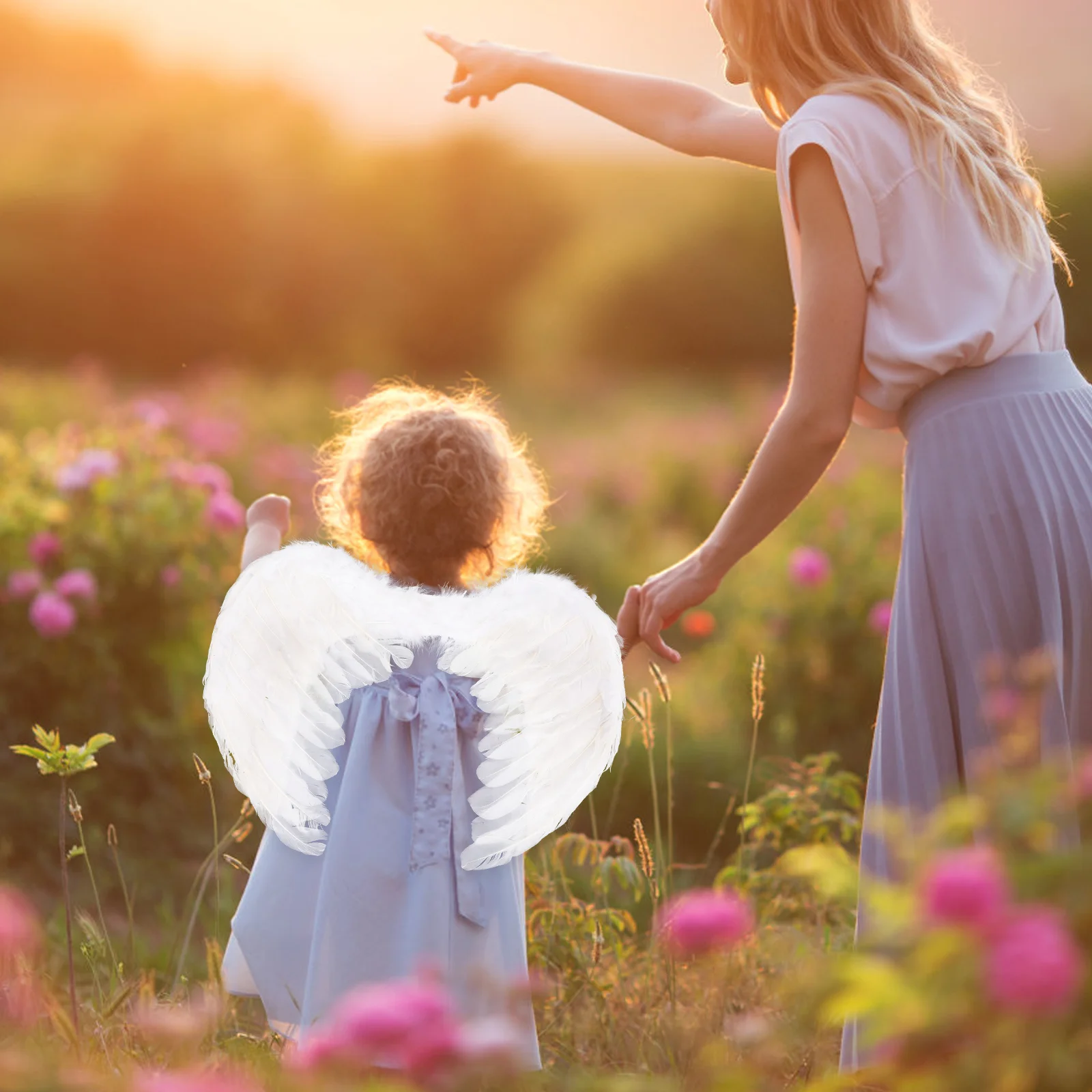 

2pcs White Party White Fairy Wing Costumes Performance Costumes Accessory for Kids Photo Prop Outfits