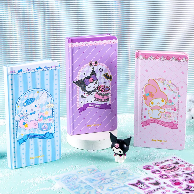 

Sanrio Cartoon Full Color Inner Pages DIY Notebook Hand Account Kawaii Kuromi My Melody Cinnamoroll Student Stationery Gifts